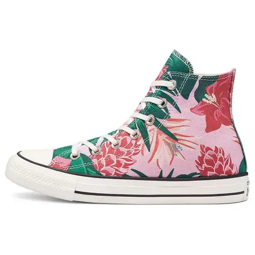 Converse Chuck Taylor All Star High Scena Giungla - Sneakers Unisex con Stampa Floreale Rosa Egret Nero 171077C 37 5