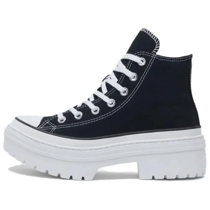 Chuck Taylor All Star Lugged Heel Platform High Nero Bianco Sneakers da Donna Egret A08258C 38