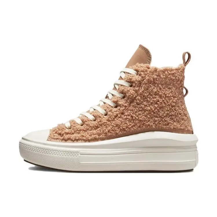 Converse Chuck Taylor All Star Move Platform High Sherpa - Champagne Tan Sneakers da Donna Egret A04259C