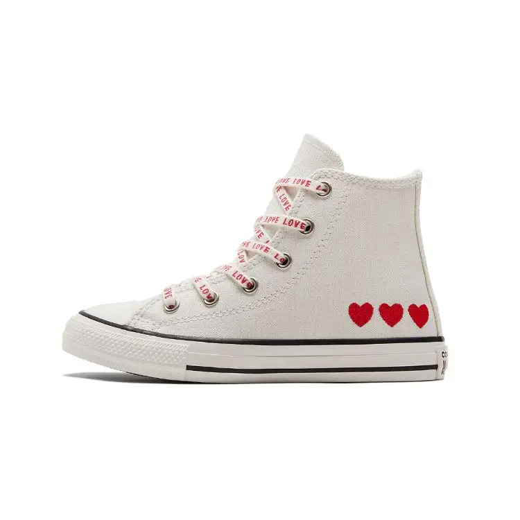 Converse Chuck Taylor All Star Tela Resistenti Alte Scarpe da Ginnastica per Bambini Rosso Dinamico e Bianco Scarpe da Ginnastica per