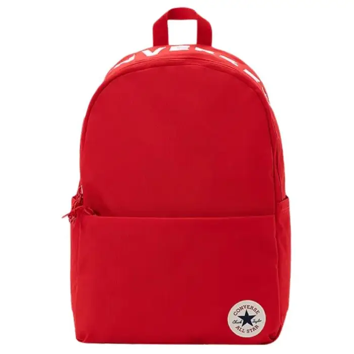 Converse Logo Color Block Stella Freccia Manico in Nastro Etichetta Rotonda Marchio Zaino Sportivo Zaino Unisex Rosso UA5985-F97 Red