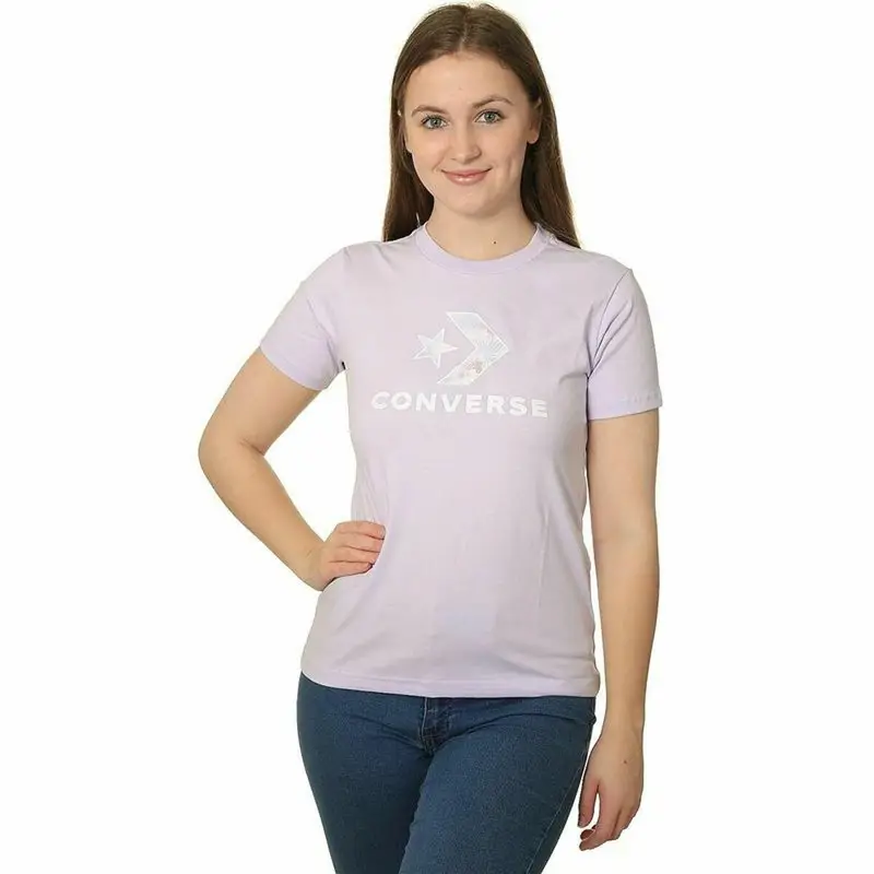 Maglia a Maniche Corte Donna Converse Seasonal Star Chevron | Converse Blu lavanda