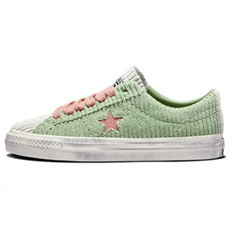 Converse One Star Pro Velluto Comode alla Moda Scarpe Basse in Tela Sneakers Unisex Verde Rosa A03755C