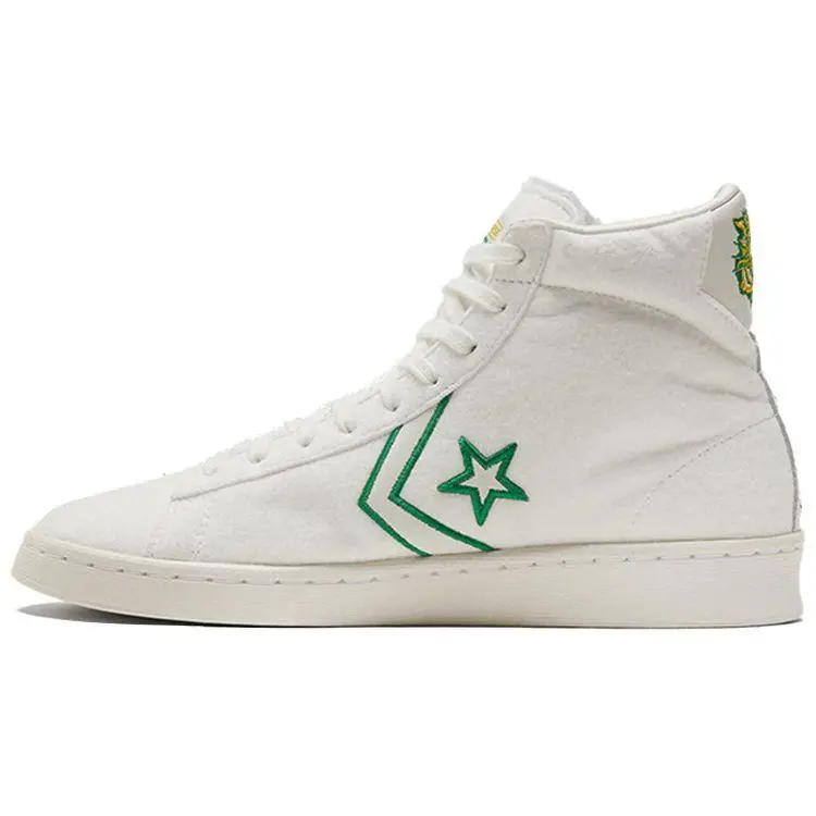 Converse Pro Leather High Abbattendo le Barriere Sneakers Unisex Bianco Bianco Vintage Verde 170493C