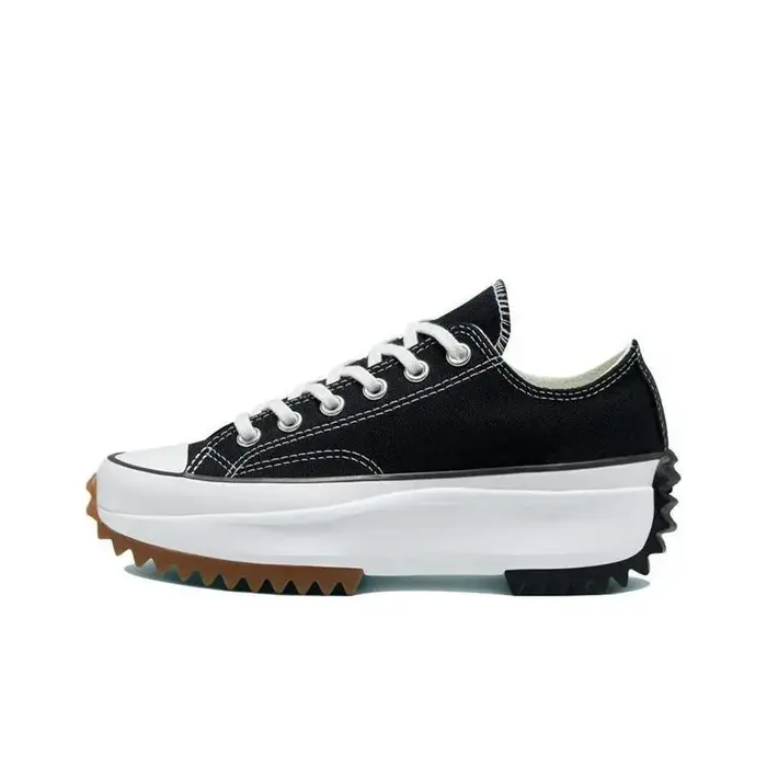 Run Star Hike Versatile Punta Tonda Allacciatura Scarpe Basse da Bambino Tela Scarpa da Ginnastica Uomo Nero Q68816S 40