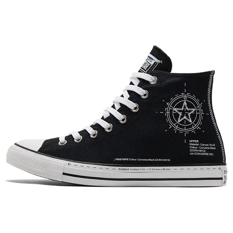Converse Scarpe Chuck Taylor All Star Classic High Top in Tela Sneakers Unisex Nere A01588C