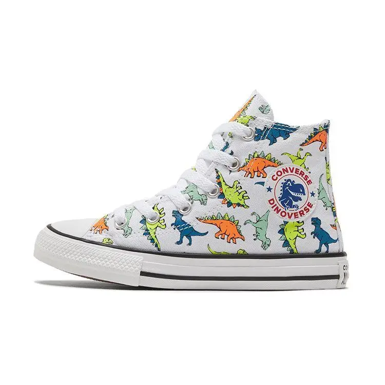 Converse Scarpe Chuck Taylor All Star High Top in Tela Stampa Dinosauri Sneakers per Bambini 669671C