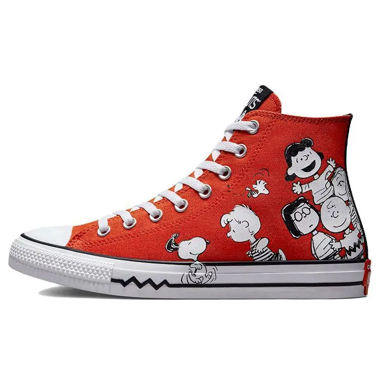 Converse Scarpe Chuck Taylor All Star Peanuts Snoopy High Top in Tela Sneakers Unisex Rosse A02573C