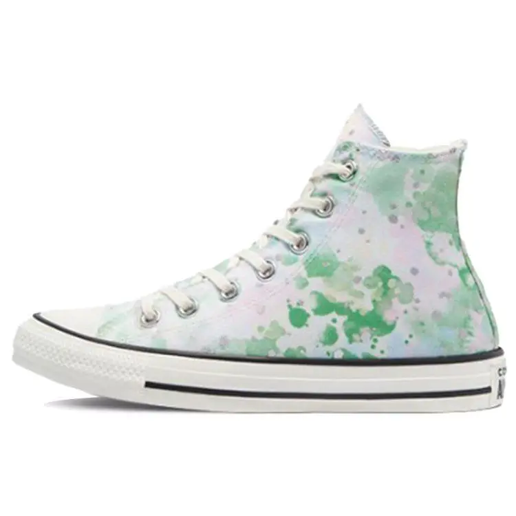 Converse Scarpe da Ginnastica Alte Chuck Taylor All Star Daily Colorful da Donna Tela Sneakers Bianco Verde 570765C