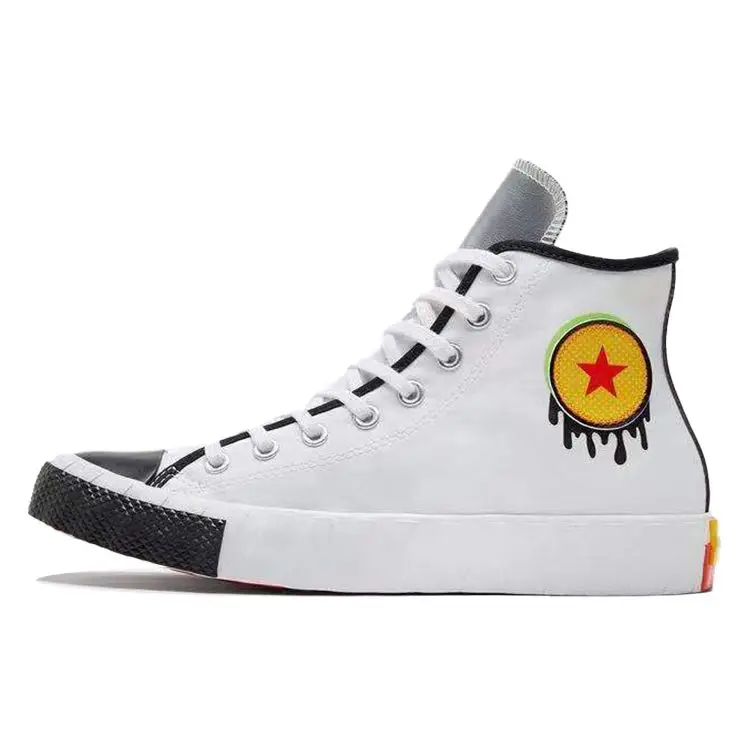 Converse Sneakers Alte in Tela Pop Art Unt1tl3d Sneakers Unisex Bianco Nero Giallo 171734C 41 5