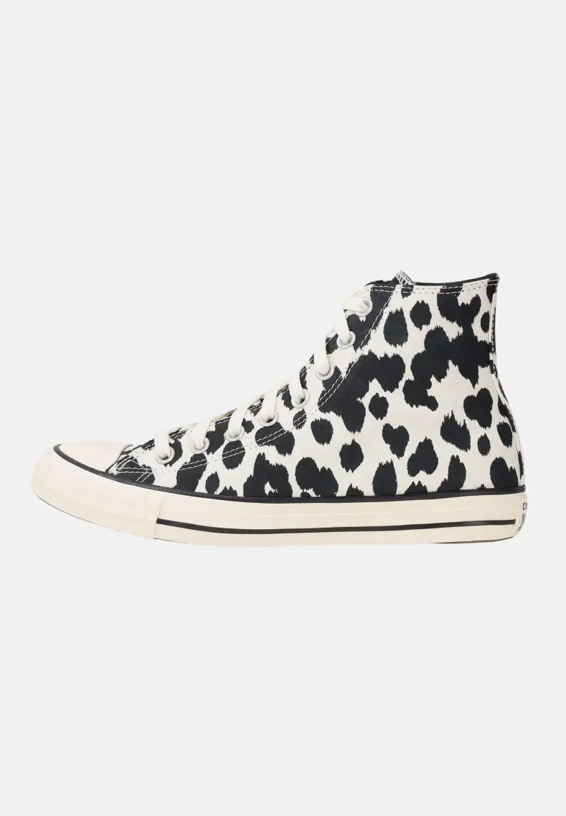 Converse Sneakers Chuck Taylor All Star Animal Print High Top panna e nere da donna