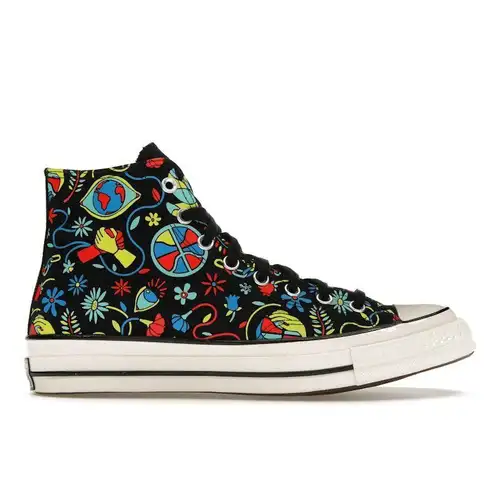 Converse Sneakers Unisex Chuck 70 High Peace & Unity Multicolor Nero Poppy-Glow 172259C
