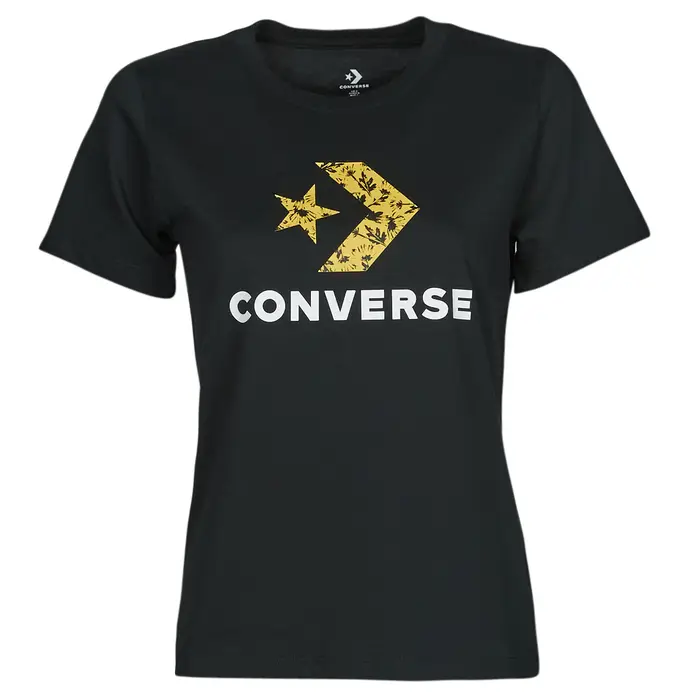 T-shirt Converse STAR CHEVRON HYBRID FLOWER INFILL CLASSIC TEE Nero