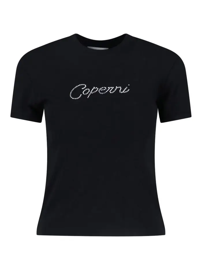 Coperni T-shirt Logo Strass Nero