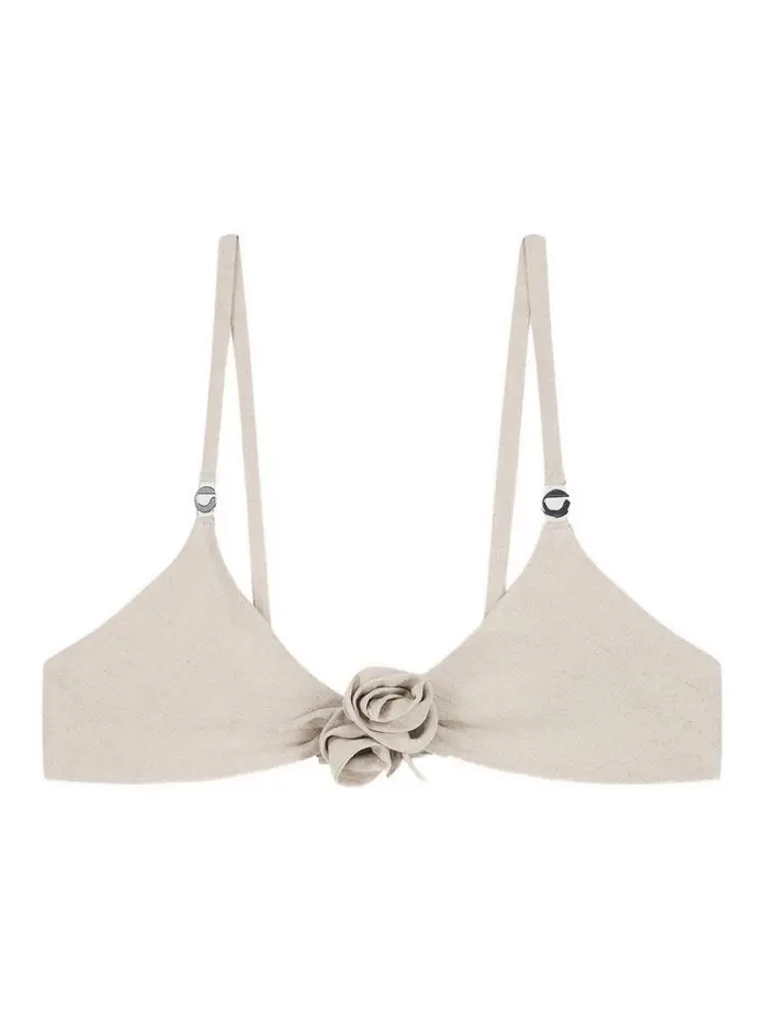 Coperni Top bikini a fiori Beige