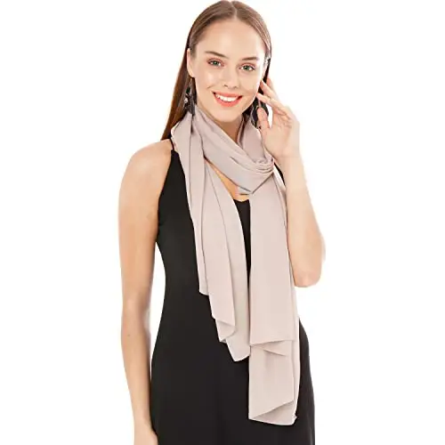 Shawl Factory Coprispalle Donna Elegante Chiffon Sciarpa Sciarpe Grigio, Scialle Foulard Donna Moda, Stola Elegante Signora