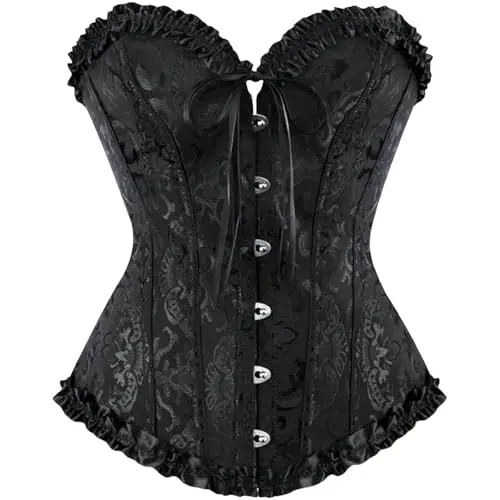 Meaunzyl Corsetto Nero Donna Elegante, Corsetto Per Donne, Bustino Shapewear Lingerie, Corpetto In Pizzo Push Up Per La Vita