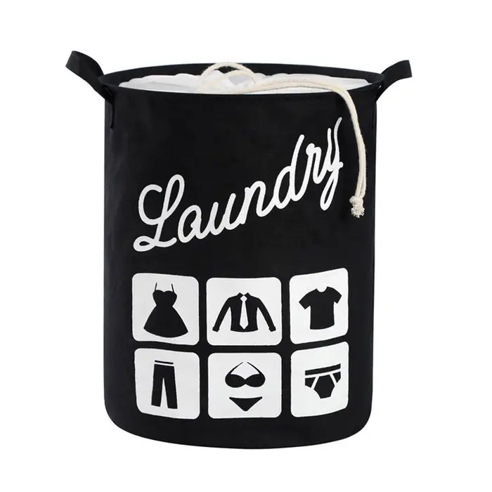 CosyHome Cesto Portabiancheria Pieghevole in Tessuto Cotone Borsa Grande per Bucato Cesto Pieghevole per Contenitore
