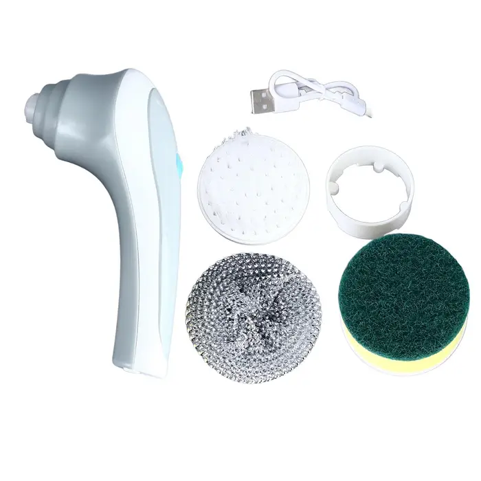 Spazzola Elettrica Rotante Senza Filo Portatile per Pulizia Potente con 3 Testine per Pulire il Bagno