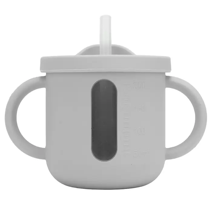 CosyHome Tazze con beccuccio in silicone con doppi manici, leggere, per l allenamento dei bambini, con coperchio a tenuta stagna per colore