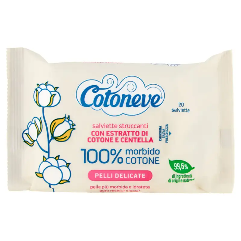Cotoneve Salviette Struccanti Con Estratto Di Cotone E Centella Pelli Delicate 20 Pz 1 unità