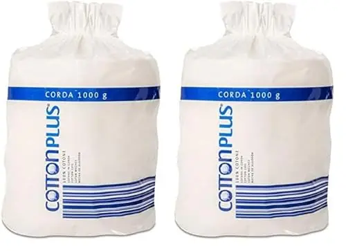 Cottonplus Cotton Plus CORDA 1000 g - LINEA PROFESSIONALE | 100% PURO COTONE IDROFILO CARDATO PER USO PROFESSIONALE | Morbido e