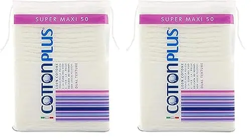 Cottonplus Cotton Plus Super Maxi 50 pz. - LINEA BEAUTY | DISCHETTI PRETAGLIATI 100% PURO COTONE | Dischetti struccanti XL per la