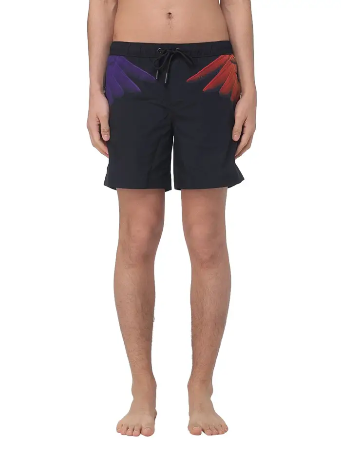 shorts mare county of milan wings da uomo - nero