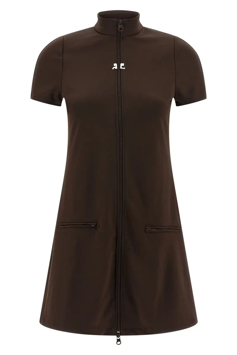 COURREGES Abito 'Interlock Tracksuit Mini' Marrone