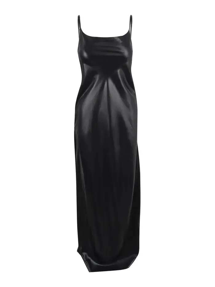 Courreges Abito lungo con dettaglio cut out sul retro Nero