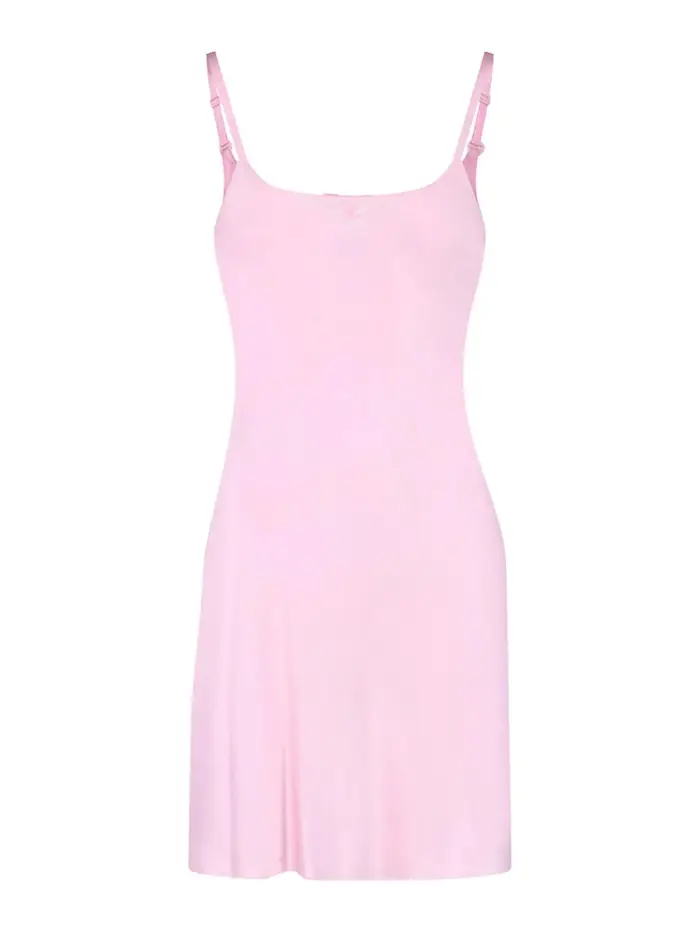 Courreges Abito mini in seta Color Carne E Neutri