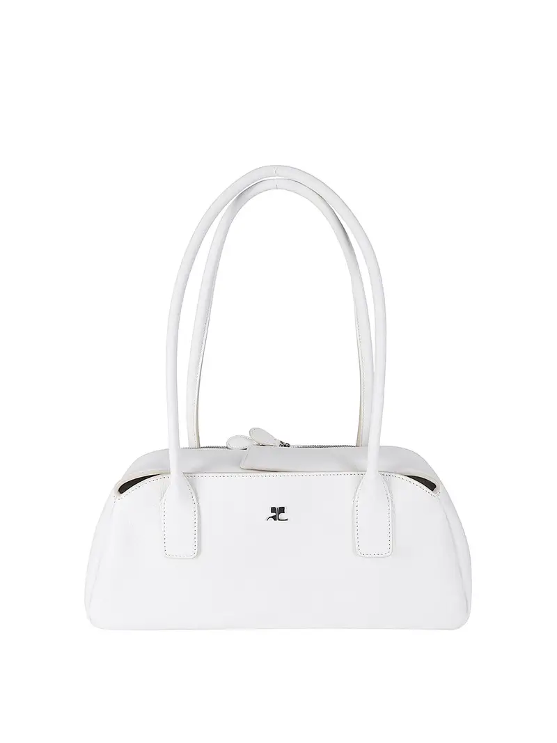 Courreges Borsa in pelle a strisce Bianco