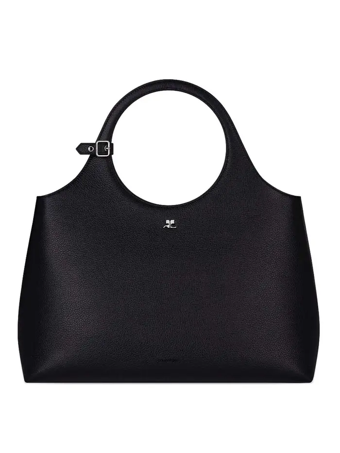 Courreges Borsa shopping nera con logo Nero