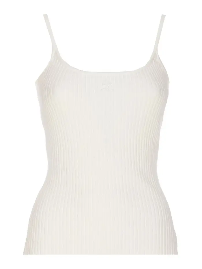 Courreges Canotta con logo riedizione Bianco