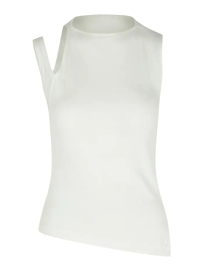 Courreges Canotta in cotone bianco