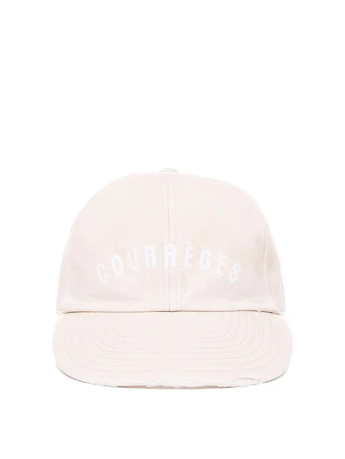 Courreges Cappello da baseball con toppa con logo Color Carne E Neutri