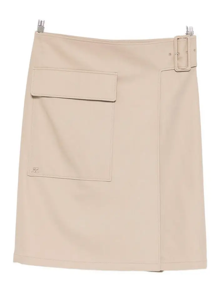 Courreges Gonna Midi Con Cintura Beige