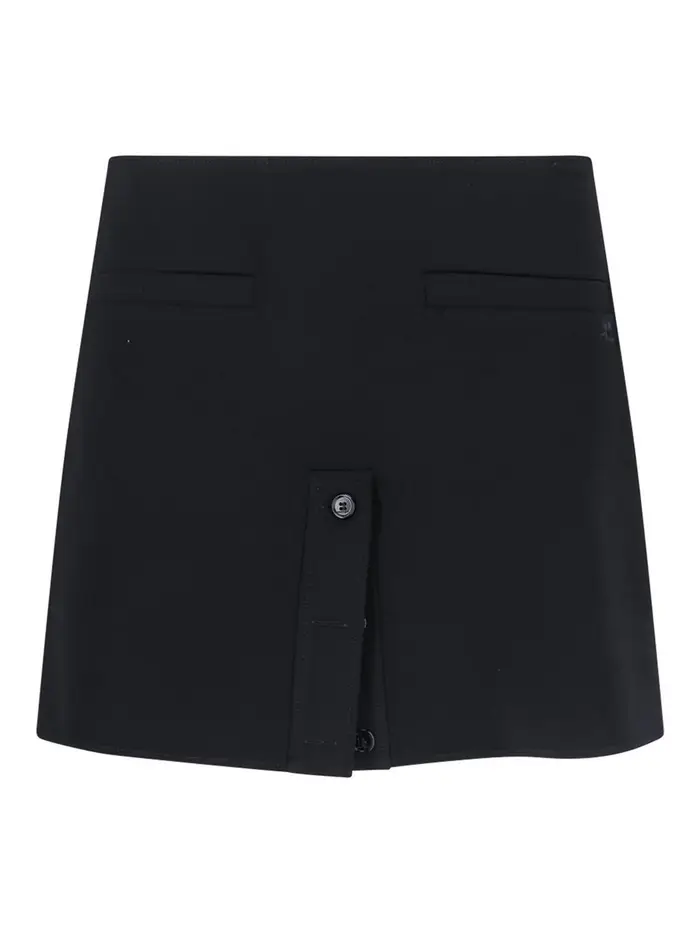 Courreges Gonna Mini Logo Nero