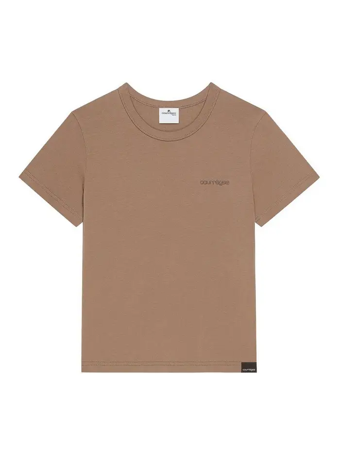 Courreges Maglietta ricamata Marrone