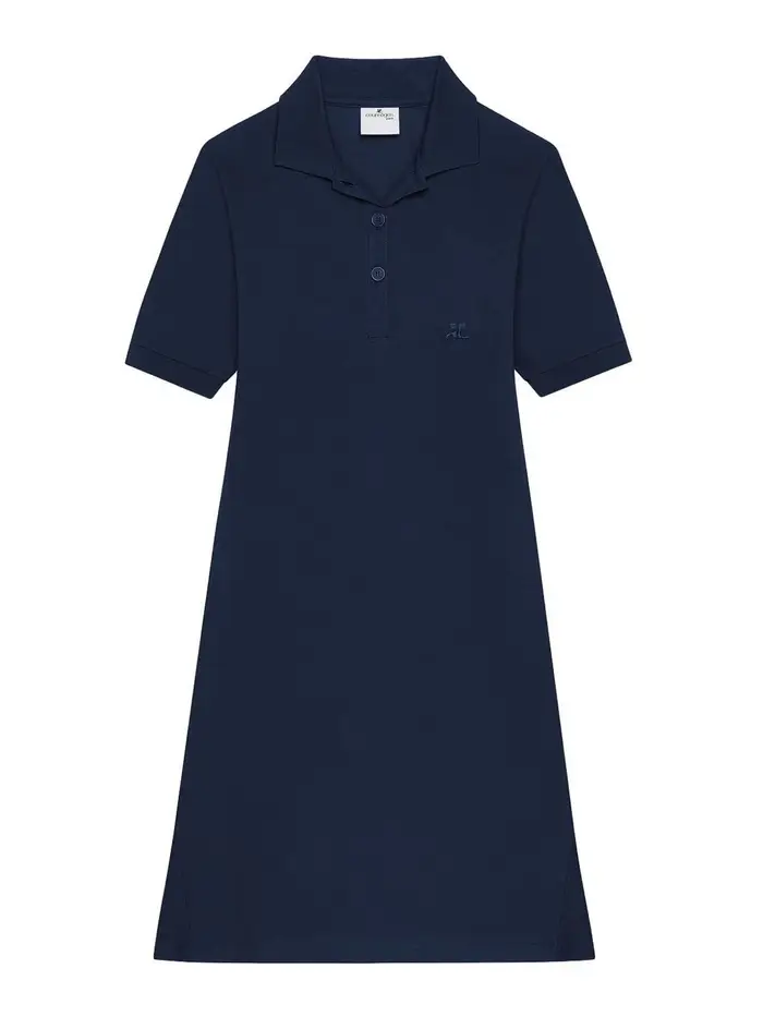 Courreges Mini abito a maniche corte blu scuro