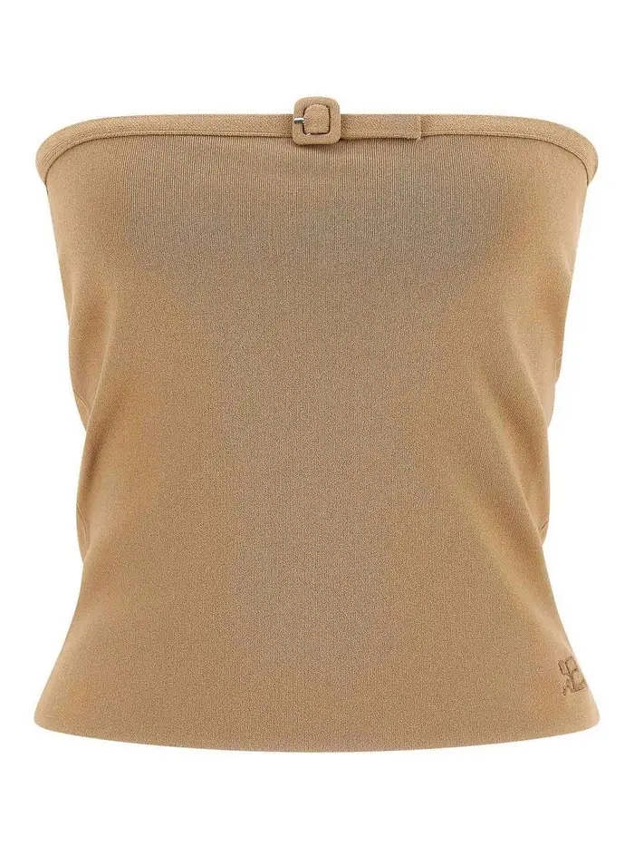 Courreges Parte superiore con fibbia Beige