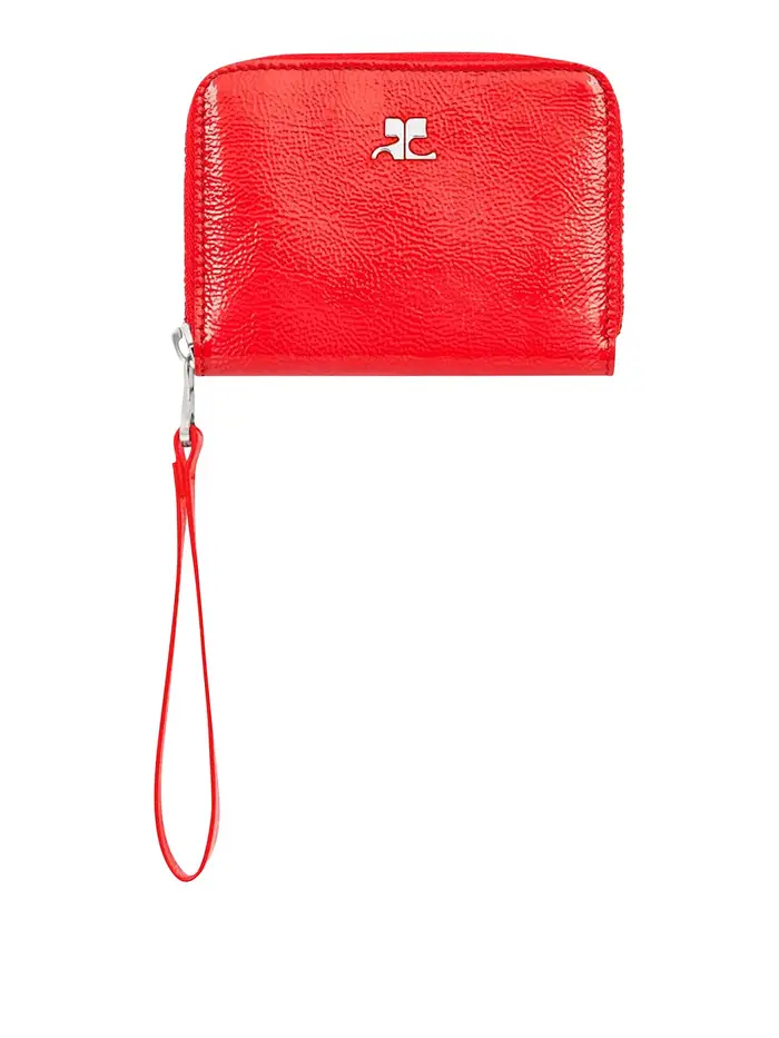 Courreges Portafoglio compatto con zip Rosso