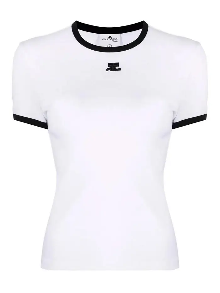 Courreges T-shirt a contrasto Bianco