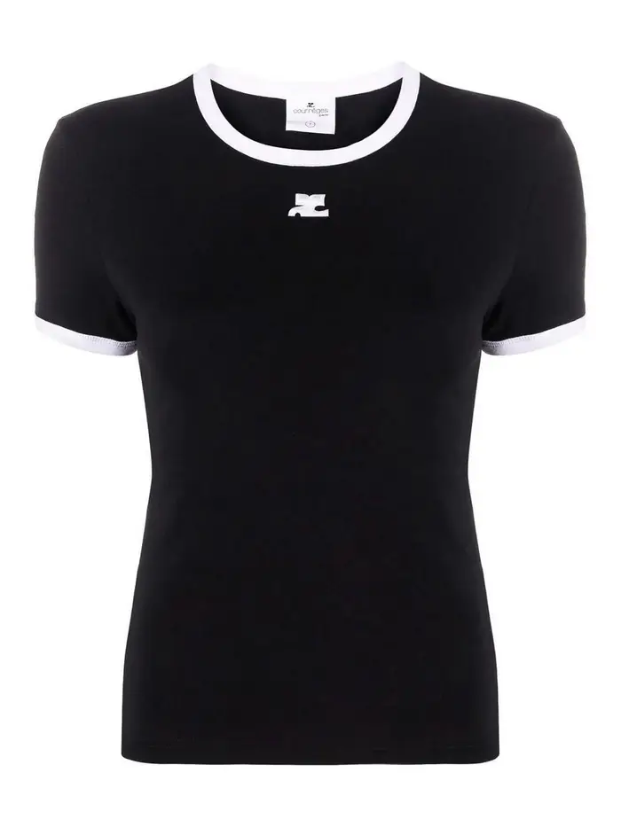 Courreges T-shirt a contrasto Nero