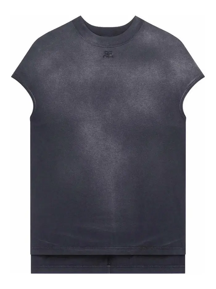 Courreges T-shirt con logo solarizzato Nero