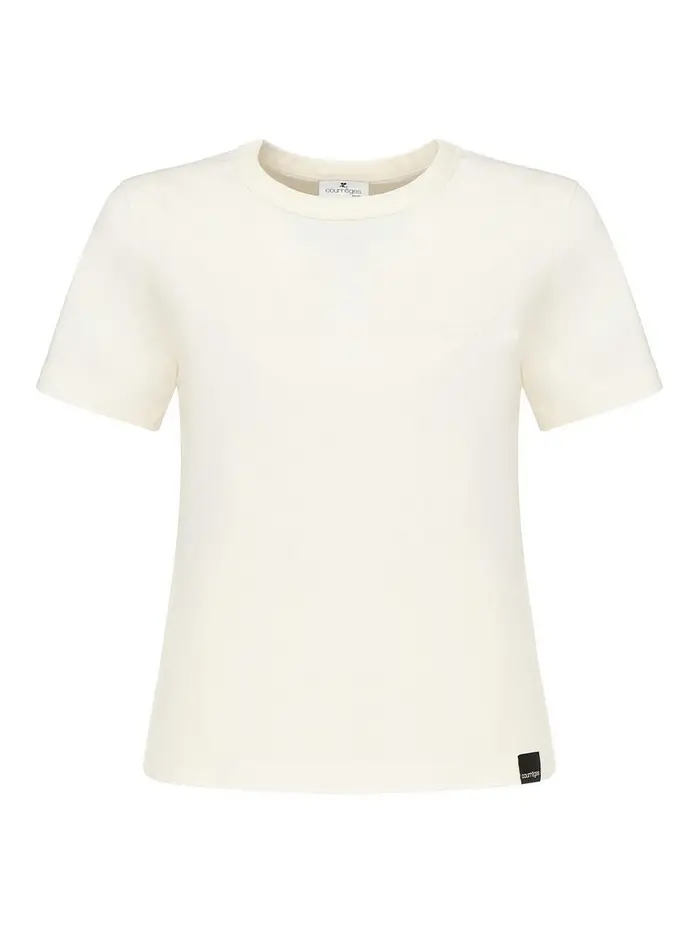 Courreges T-shirt con ricamo logo Bianco