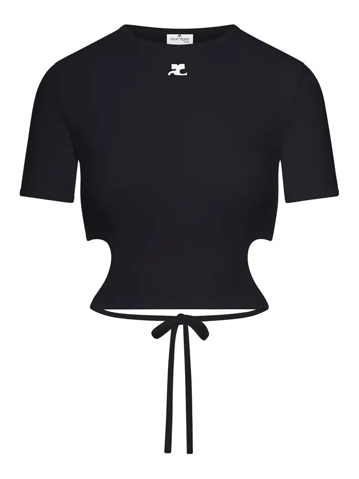 Courreges T-shirt cropped Nero