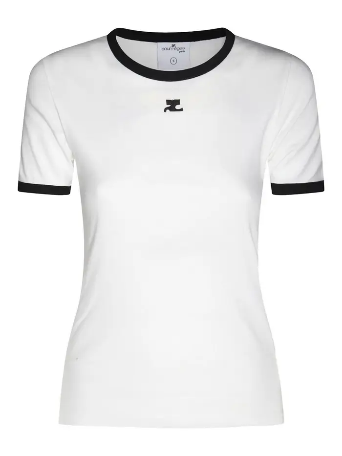 Courreges T-shirt in cotone bianco