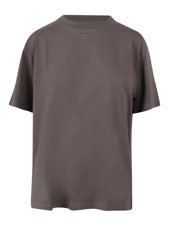Courreges T-shirt oversize con logo fondo capo Grigio