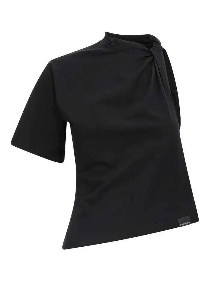 Courreges Twist t-shirt asimmetrica Nero